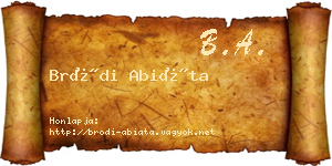 Bródi Abiáta névjegykártya